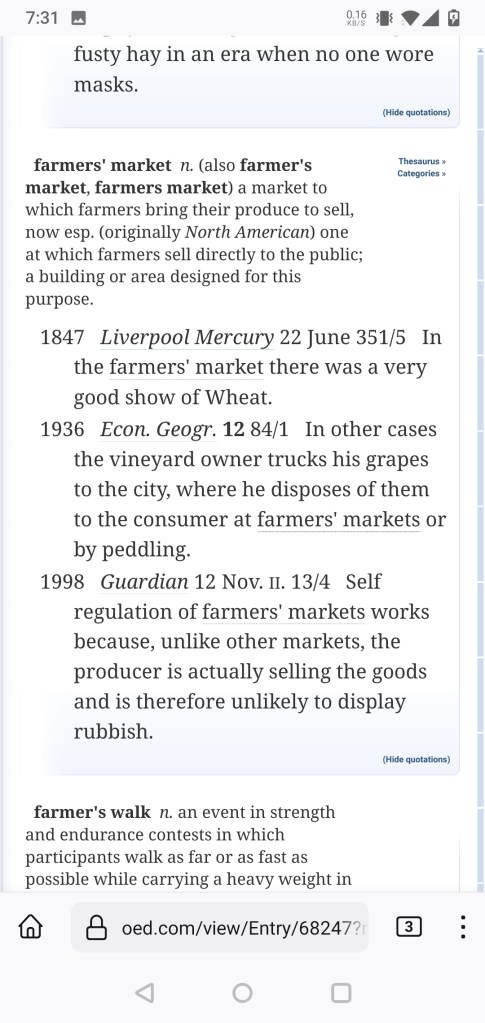 OED farmers'market 