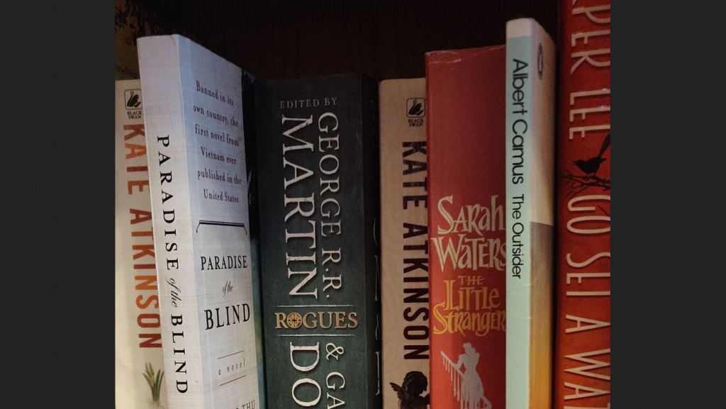 A photo of part of my bookshelf